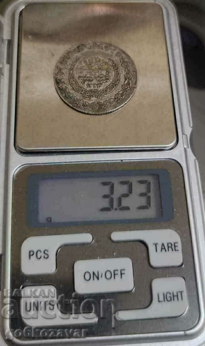 Auction  Ottoman Empire 1 Kurush 1247-1832 Silver Numeral 22 R R