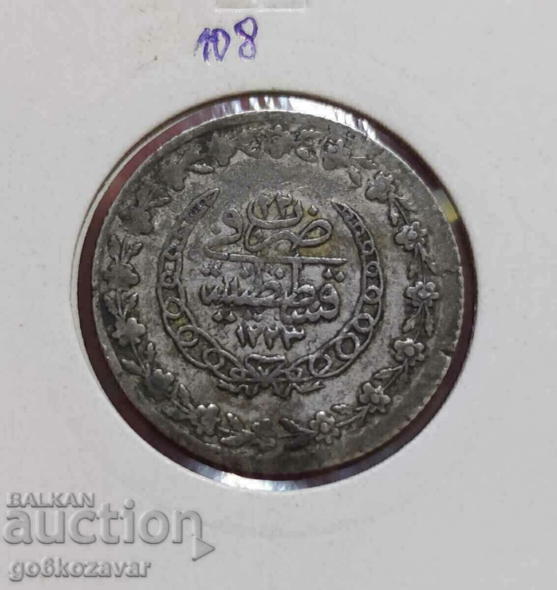 Ottoman Empire 1 Kurush 1247-1832 Silver Numeral 22 R R