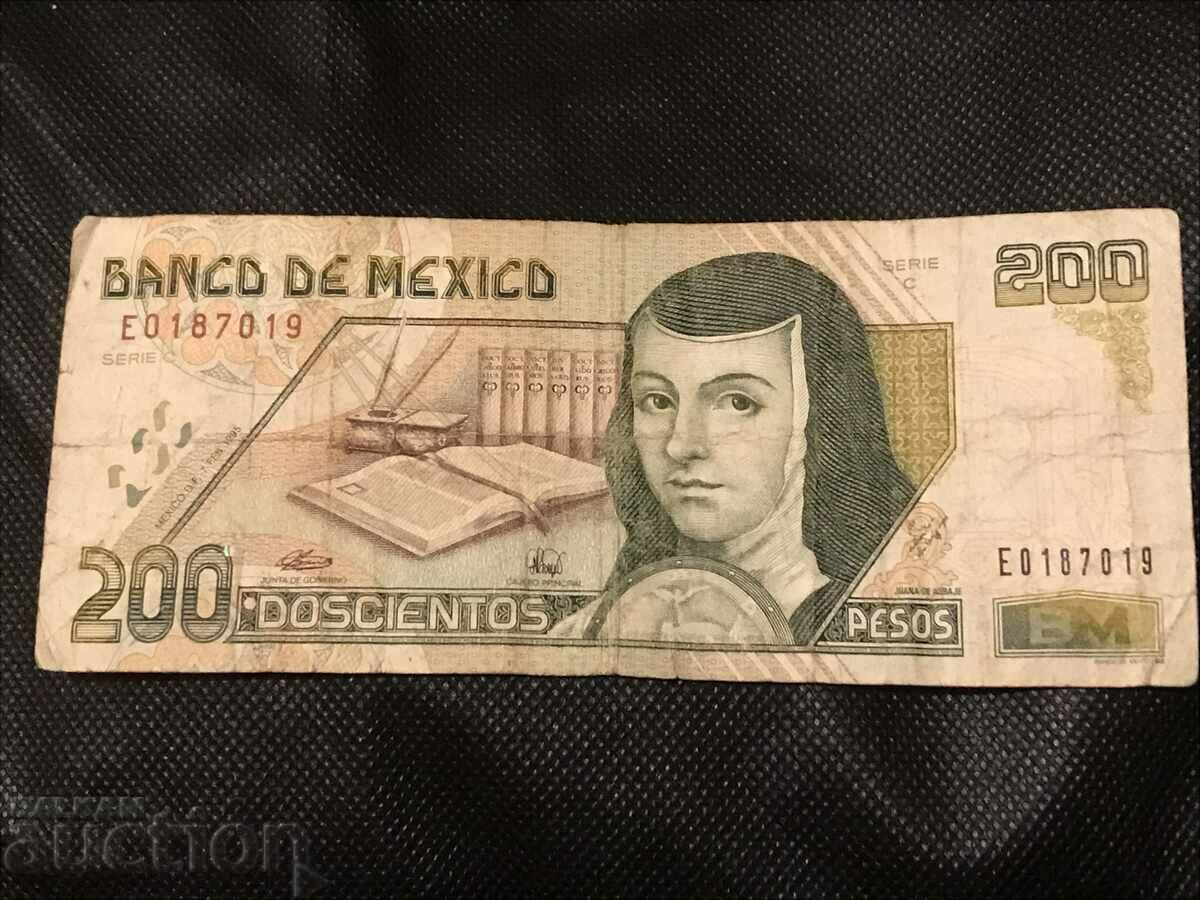 Mexico 200 pesos 1995 Juana de Asbaje rare year