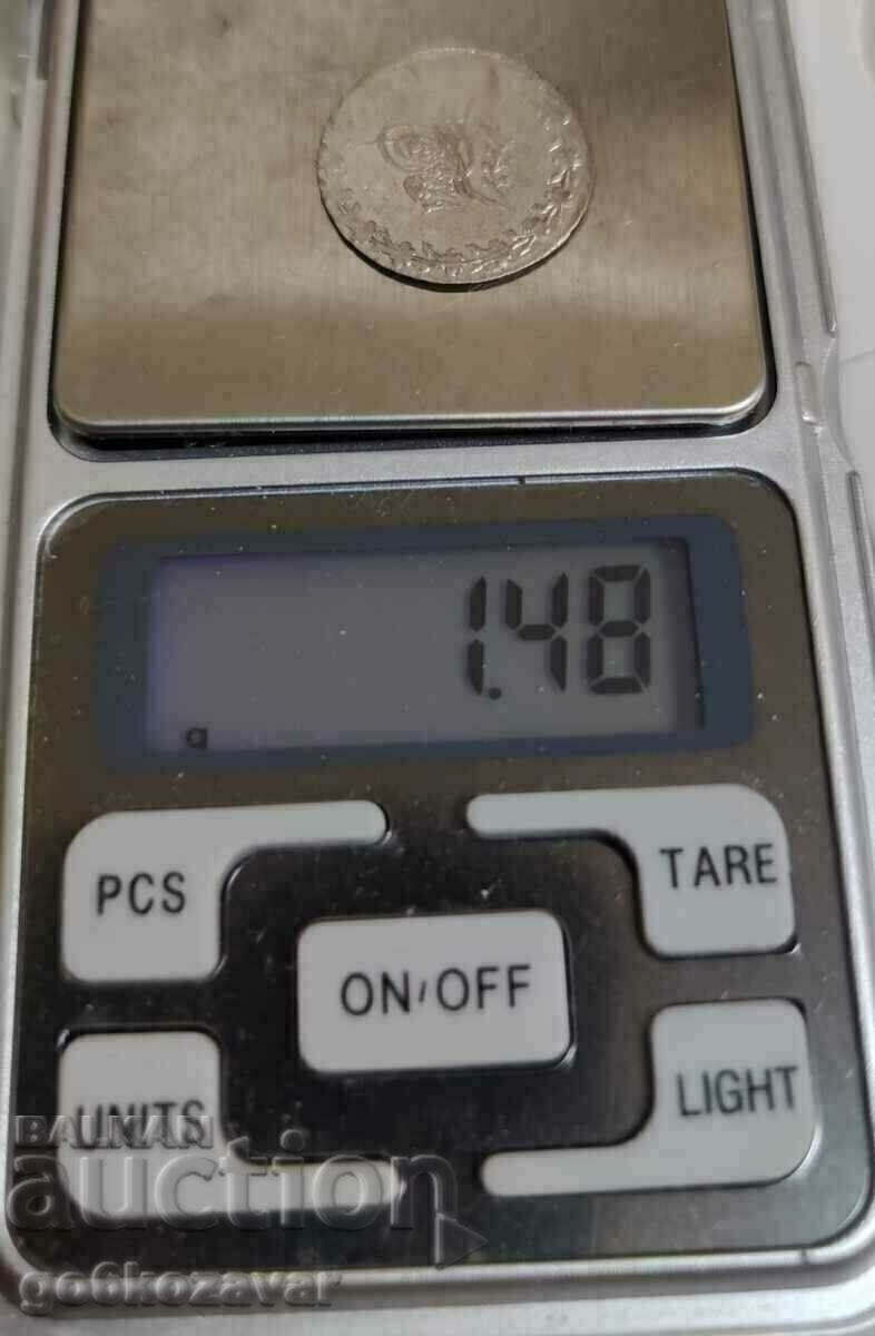 Licitație Imperiul Otoman 20 bani 1255/1839/an 4.silver-billon R R