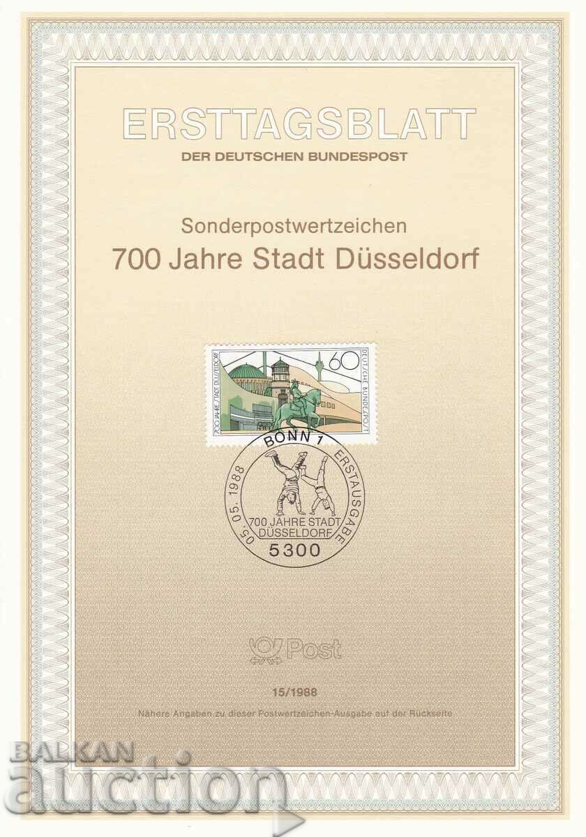 Ersttagsblatt Germany Bonn 1988 First Day Sheet No. 15 Ersttagsblatt Germany Bonn 1988 First Day Sheet No. 15