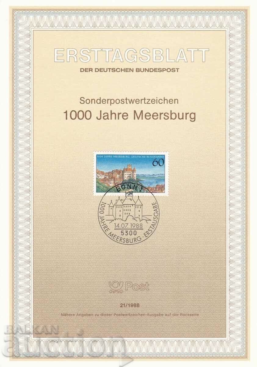 Ersttagsblatt Γερμανία Βόννη 1988 Φύλλο Πρώτης Ημέρας Νο. 21