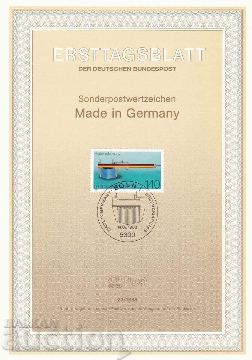 Ersttagsblatt Γερμανία Βόννη 1988 Φύλλο Πρώτης Ημέρας Νο. 23