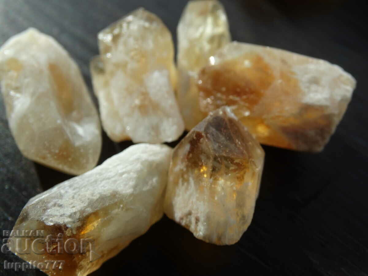 Auction 58 grams of natural citrine point 6 pieces lot Auction 58 grams of natural citrine point 6 pieces lot