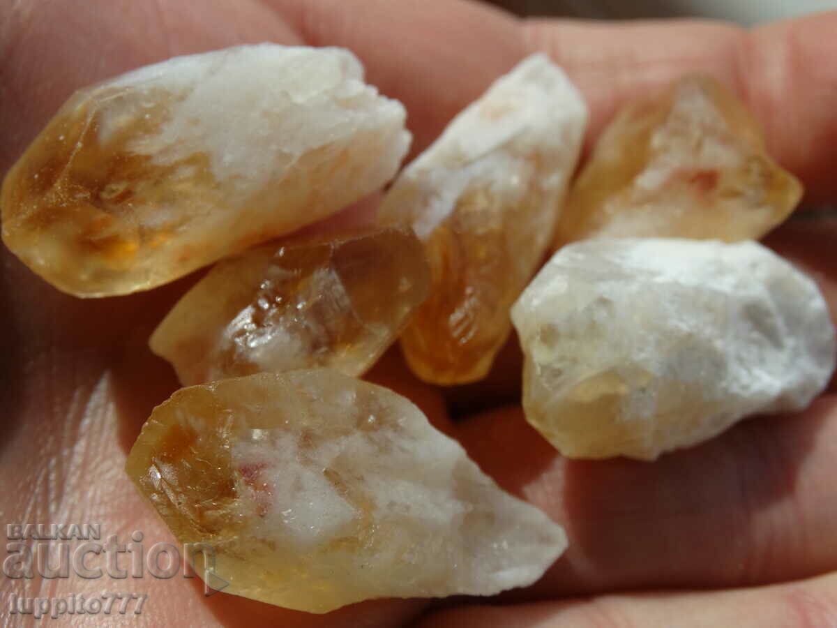 Delivery of 73 grams of natural citrine point 7 pieces lot Delivery of 73 grams of natural citrine point 7 pieces lot