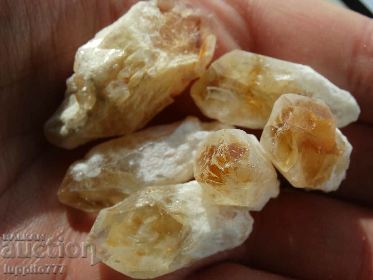 Delivery of 63 grams natural citrine point 6 pieces lot Delivery of 63 grams natural citrine point 6 pieces lot