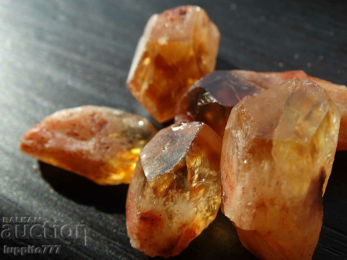 Auction  75 grams of natural citrine point 5 pieces lot
