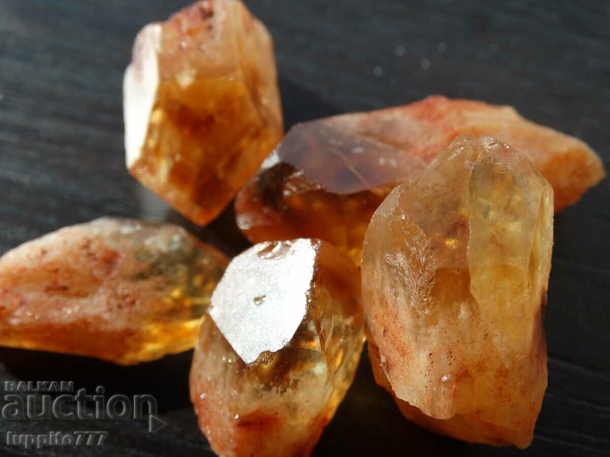 Delivery of 75 grams of natural citrine point 5 pieces lot