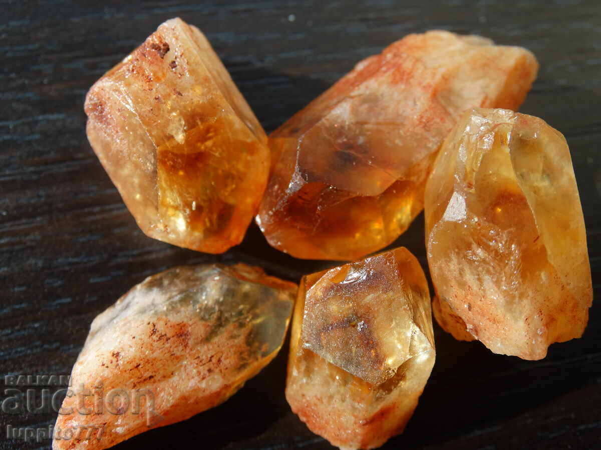 75 grams of natural citrine point 5 pieces lot