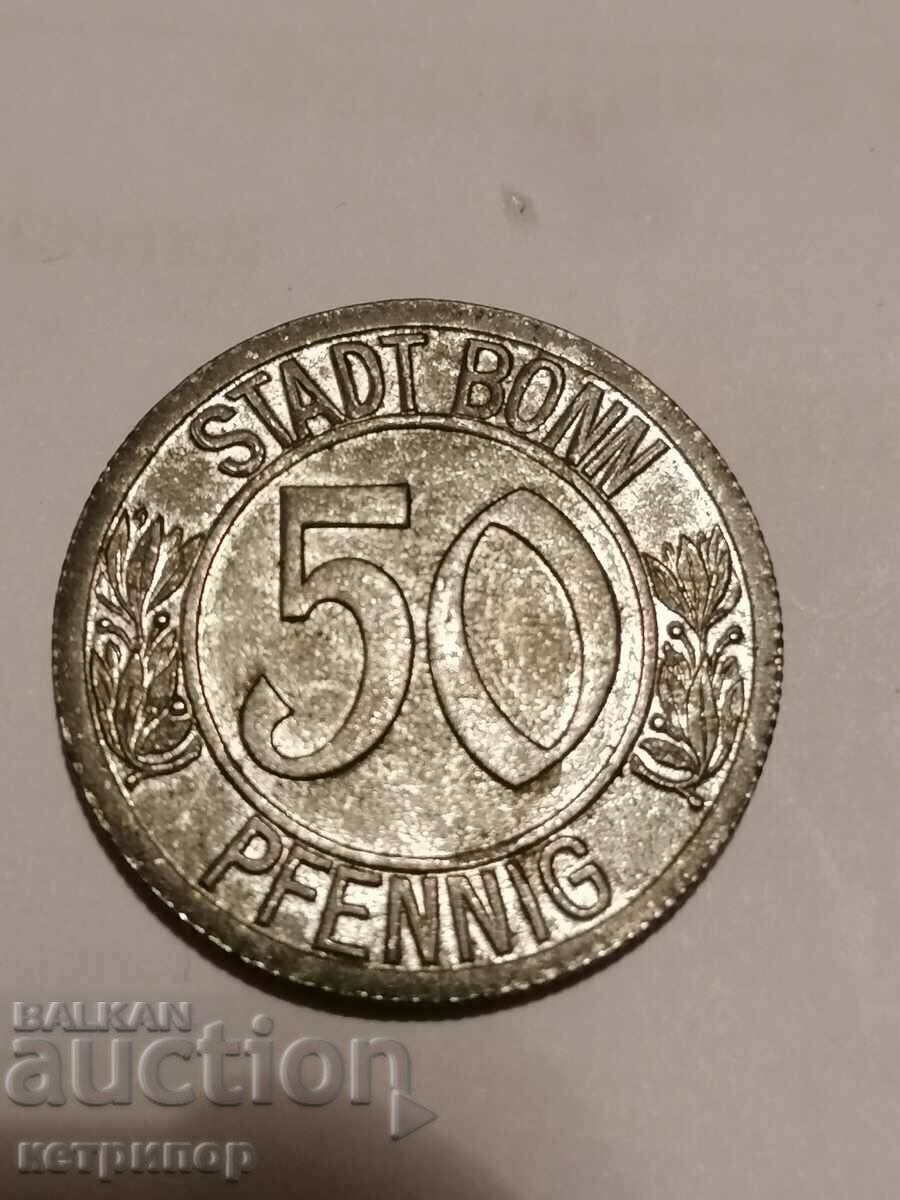 50 Pfennig 1920 Bonn Germany Notgeld