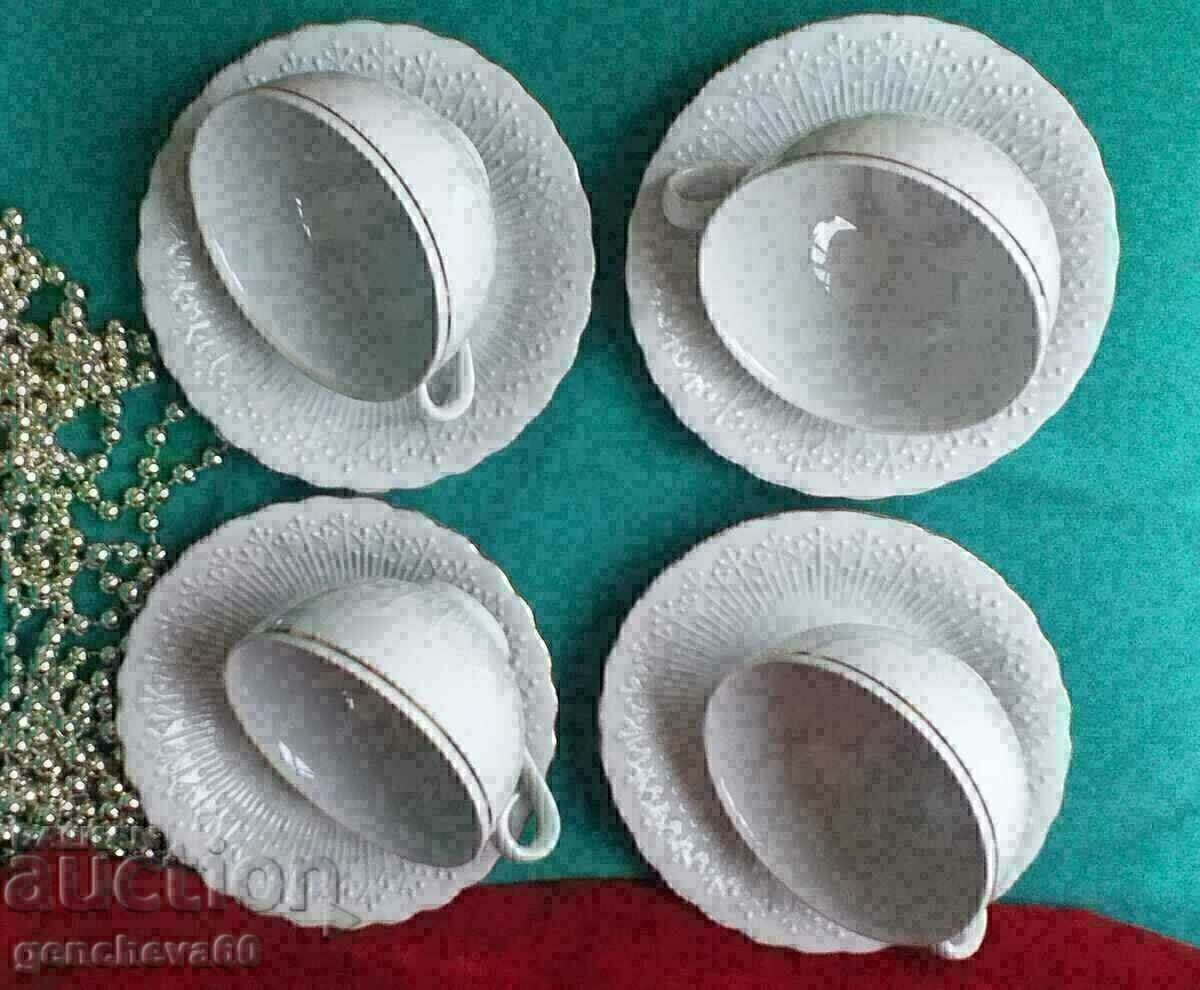 Cești de ceai/Razgrad din porțelan bulgar elegant, în relief cu preț € 21.00 | 41.07 BGN