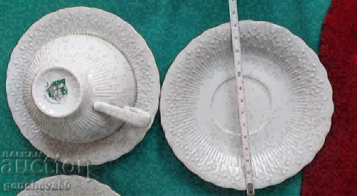 Stylish, embossed Bulgarian porcelain tea cups/Razgrad - 7 Stylish, embossed Bulgarian porcelain tea cups/Razgrad - 7