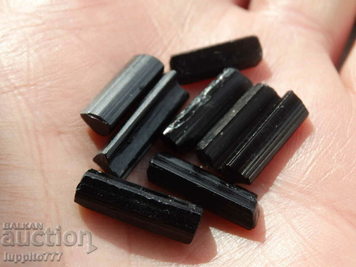 black tourmaline sticks 8 pieces lot - 5 black tourmaline sticks 8 pieces lot - 5