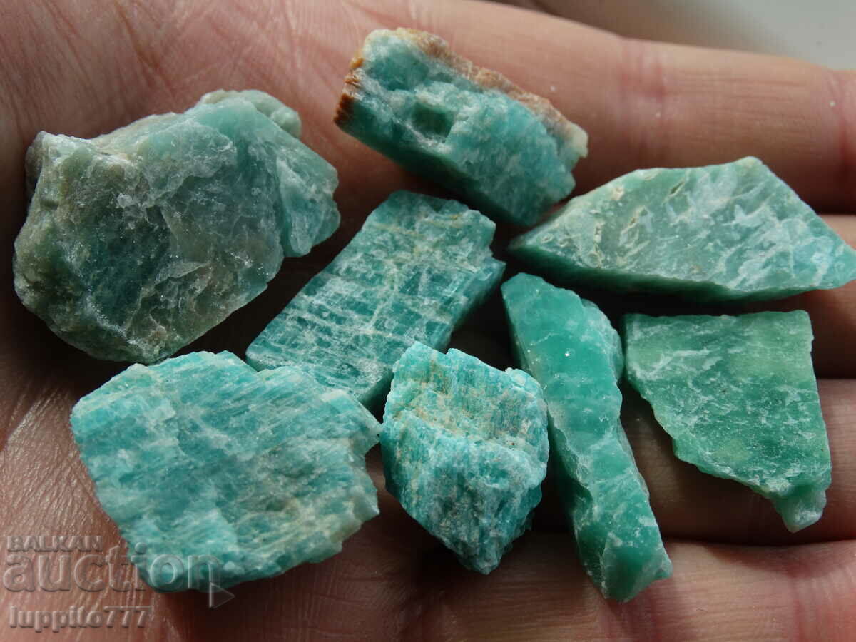 Delivery of 75 grams of natural amazonite 8 pieces lot Delivery of 75 grams of natural amazonite 8 pieces lot