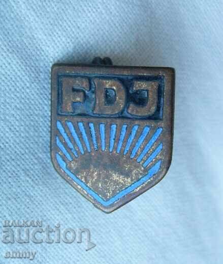 Значка  FDJ - Свободна немска младеж, Германия