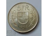 5 Franci Argint Elveția 1965 B - Monedă de argint #7