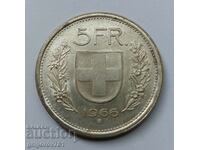 5 франка сребро Швейцария 1966 B - сребърна монета #8