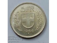 5 франка сребро Швейцария 1966 B - сребърна монета #9