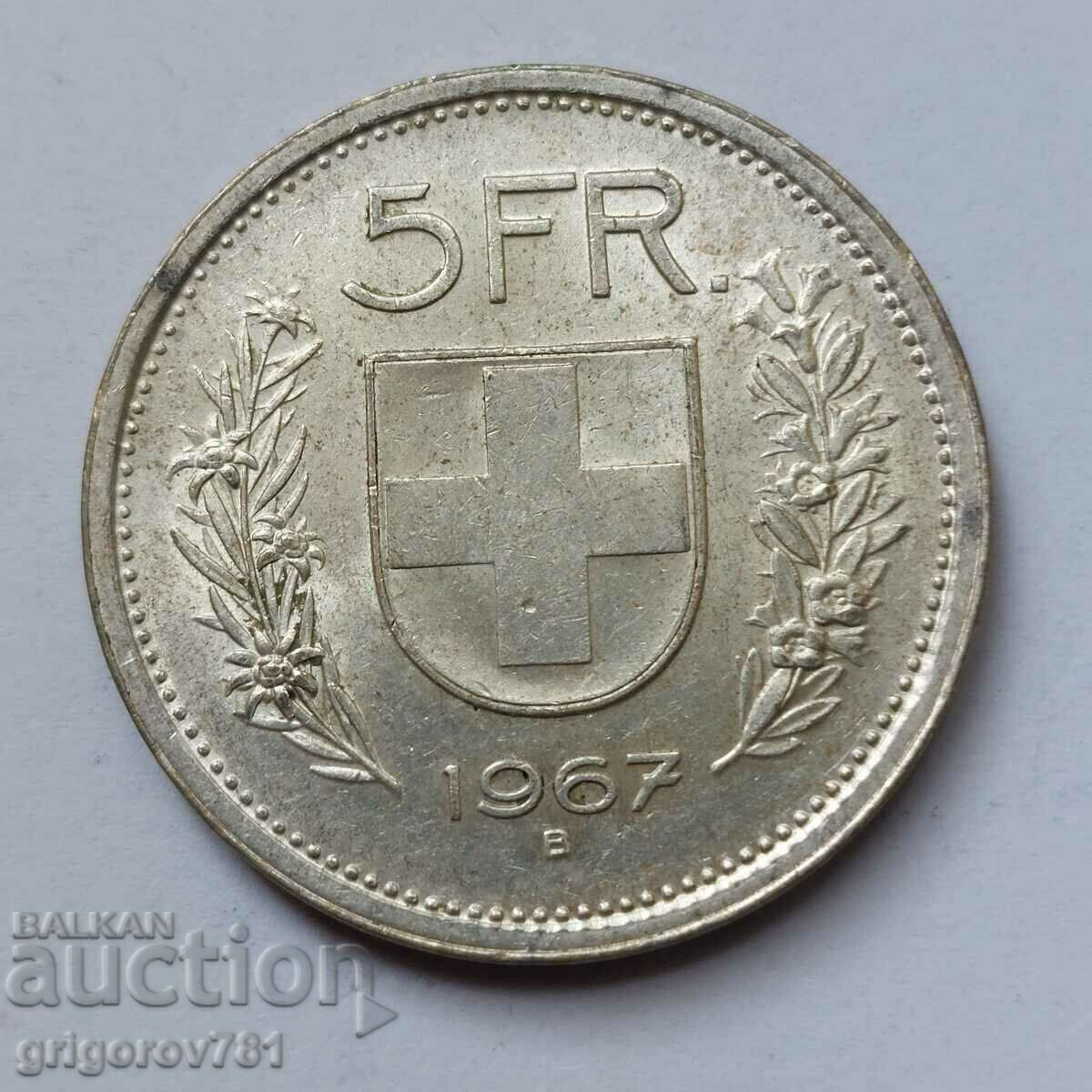 5 Francs Silver Switzerland 1967 B - Silver Coin #11