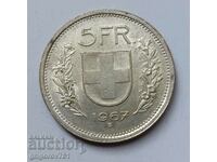 5 Francs Silver Switzerland 1967 B - Silver Coin #11