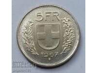 5 франка сребро Швейцария 1967 B - сребърна монета #12