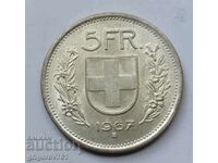 5 Francs Silver Switzerland 1967 B - Silver Coin #14