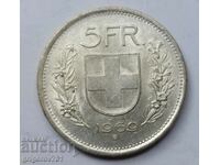 5 Franci Argint Elveția 1969 B - Monedă de argint #19