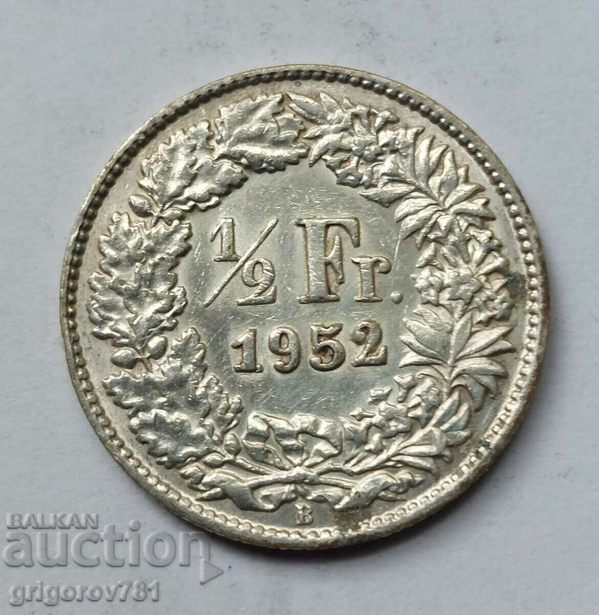 1/2 франк сребро Швейцария 1955 B - сребърна монета #8