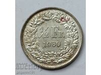 1/2 Franc Silver Switzerland 1960 B - Silver Coin #21