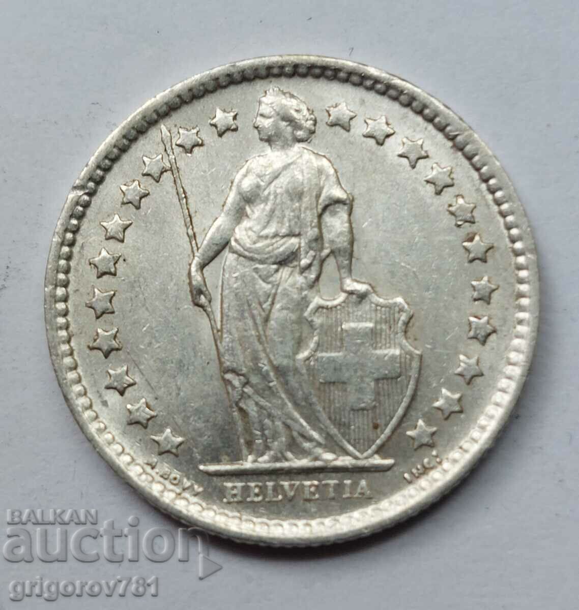 1/2 франк сребро Швейцария 1962 B - сребърна монета #49 с цена € 3.83 | 7.49 лв.