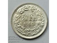 1/2 Φράγκο Ασήμι Ελβετία 1965 Β - Ασημένιο νόμισμα #83