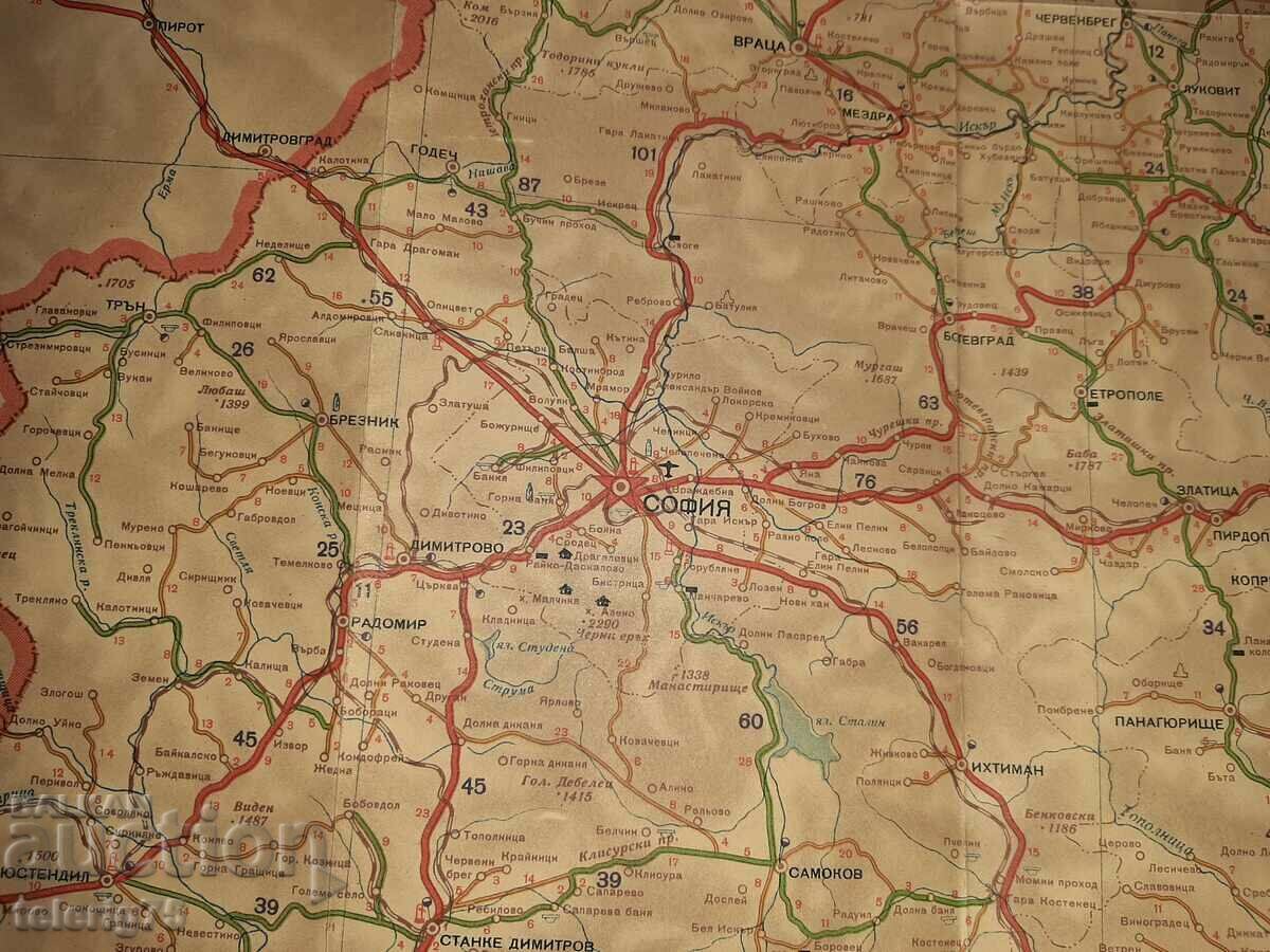 Veche Hartă Rutieră Retro a BULGARIA-1958. cu preț 40.00 BGN | € 20.45