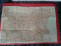 Стара Ретро Карта на Пътищата на БЪЛГАРИЯ-1958г.
