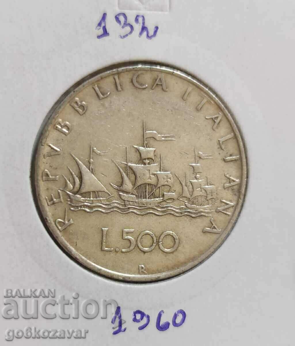 Италия 500 лири 1960г Сребро !