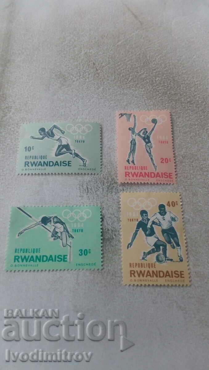 timbre poștale Jocurile Olimpice din RWANDAISE TOKYO 1964