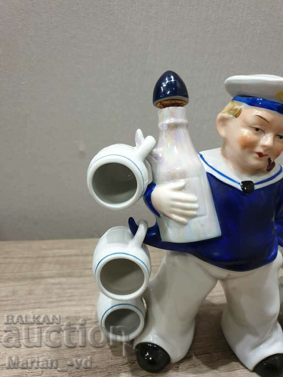 Old German porcelain liquor bottle with 6 cups - 5 Old German porcelain liquor bottle with 6 cups - 5