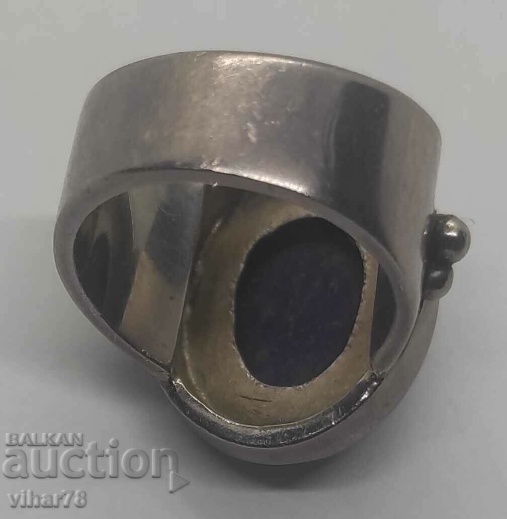 Solid silver women's ring with lapis lazuli and garnet - 7 Solid silver women's ring with lapis lazuli and garnet - 7