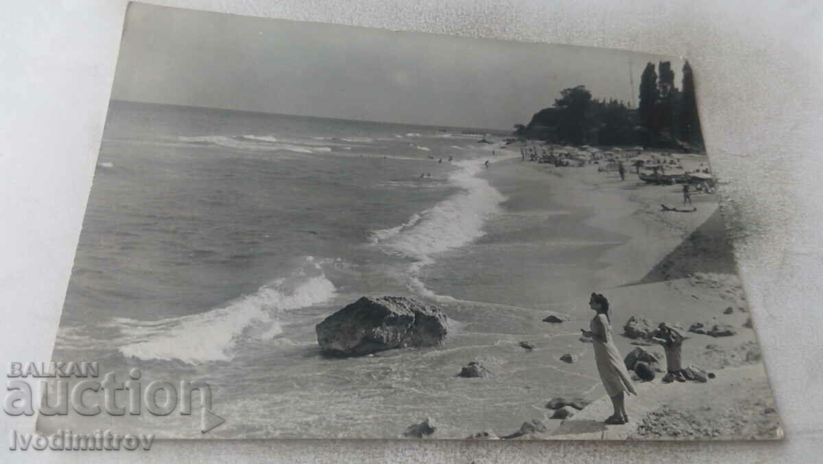 Postcard Varna View from the beach 1960