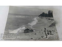 Пощенска картичка Варна Изглед от плажа 1960