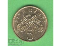 (¯`'•.¸ 5 cents 2010 SINGAPORE UNC- ¸.•'´¯)