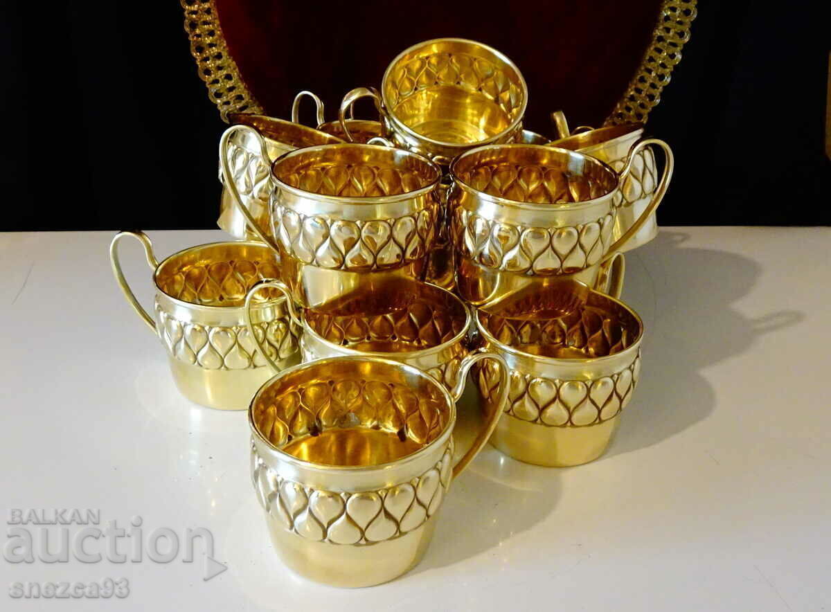 Gold-plated glasses with a gorgeous Wümak relief, 6 pieces with price 80.00 BGN | € 40.90