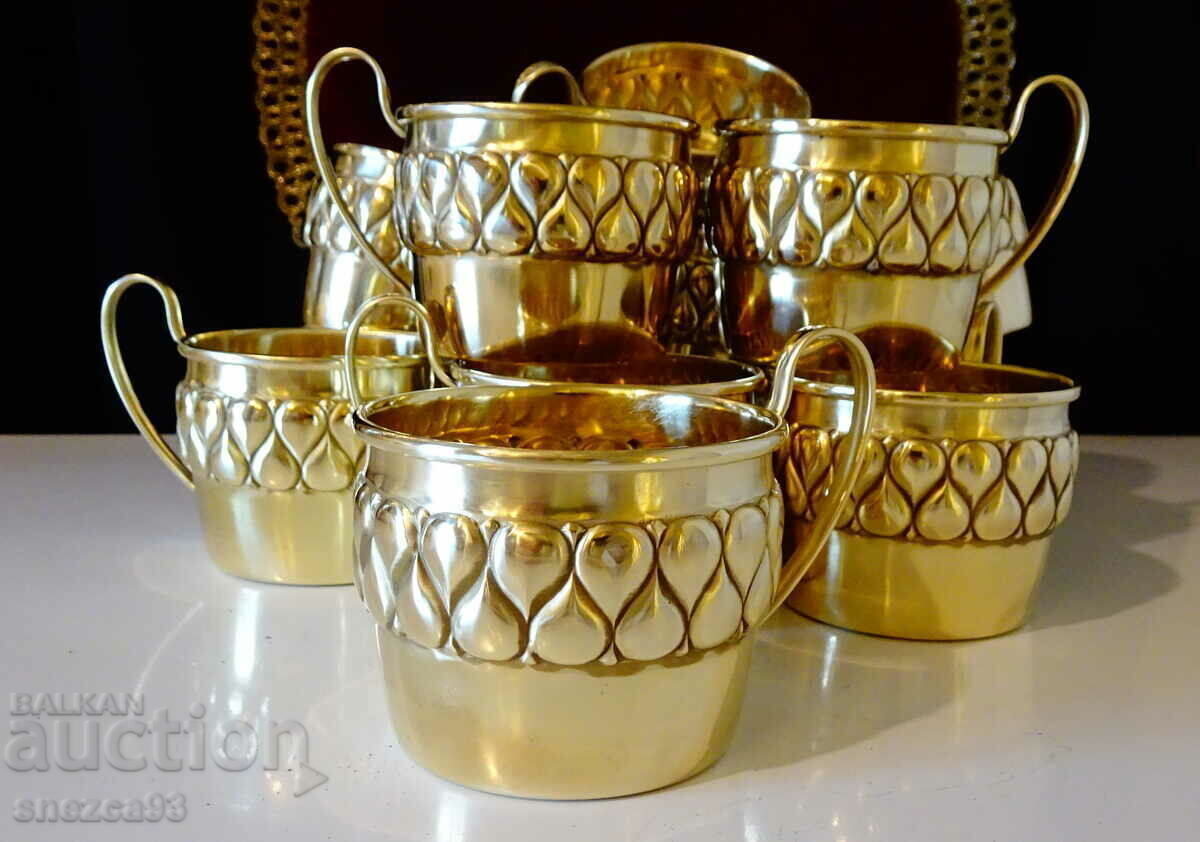 Gold-plated glasses with a gorgeous Wümak relief, 6 pieces - 5