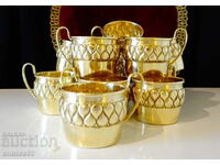 Επιχρυσωμένα φλιτζάνια με υπέροχο ανάγλυφο Wümak, 6 τεμάχια