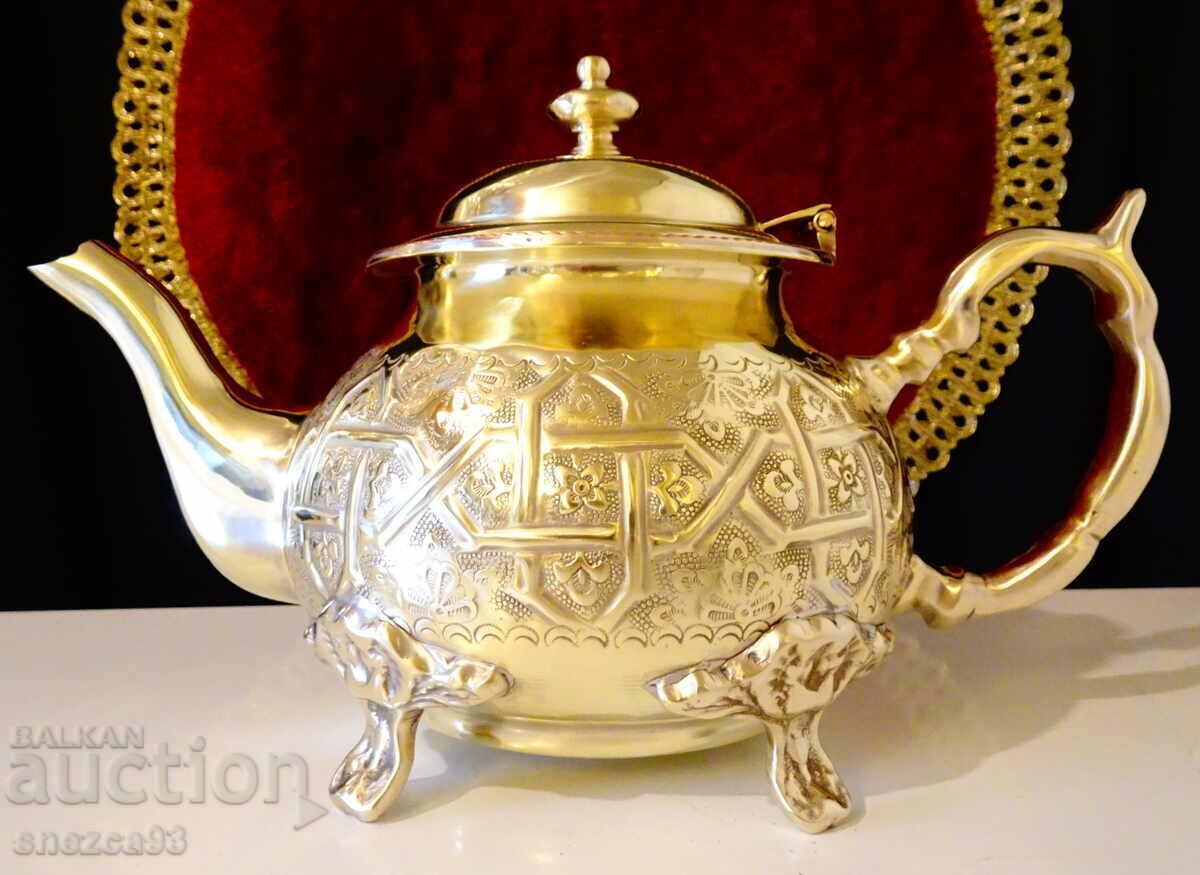 Moroccan bronze teapot, Royal Manchester teapot.