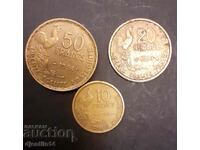 Coins France 50, 20, 10, francs