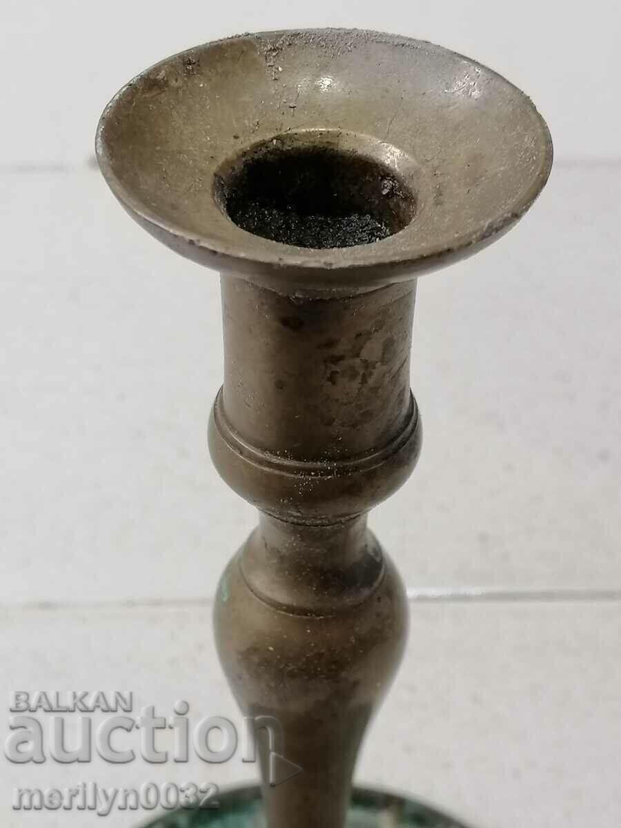 Old Bulgarian revival candlestick candle - 5