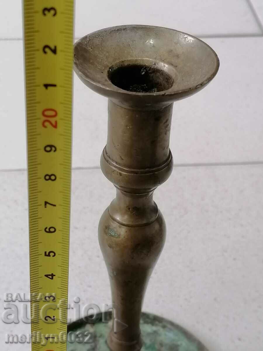 Old Bulgarian revival candlestick candle - 7