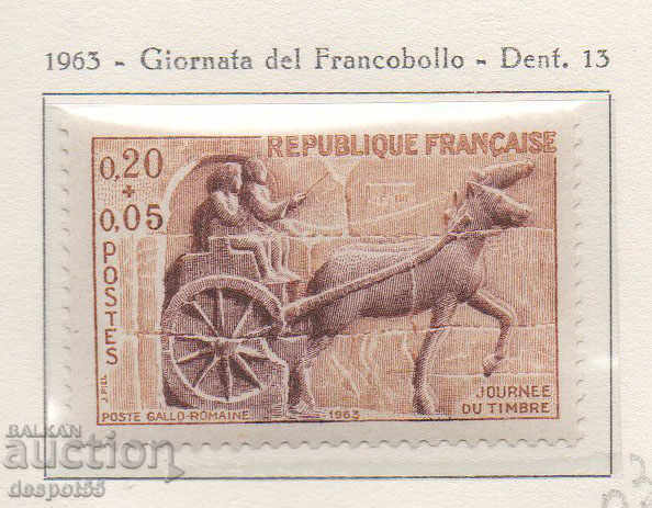 1963. Γαλλία. Ημέρα σφραγίδα του ταχυδρομείου.