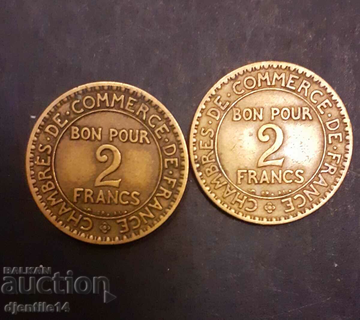 Монети Франция 2 франка