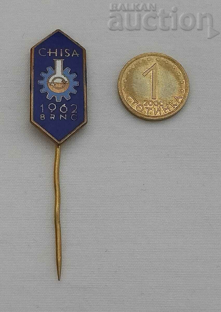 CHISA BERNO CZECHOSLOVAK CHEMISTRY LOGO BADGE ENAMEL 1962 with price 5.00 BGN | € 2.56 CHISA BERNO CZECHOSLOVAK CHEMISTRY LOGO BADGE ENAMEL 1962 with price 5.00 BGN | € 2.56